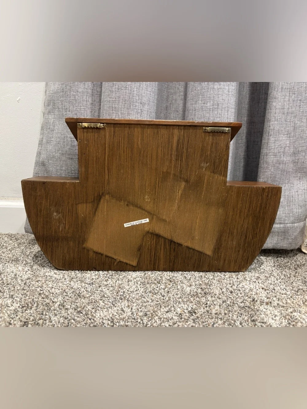 Vintage Wooden Noah’s Ark shaped Trinket or knickknack Display Shelf 1990s